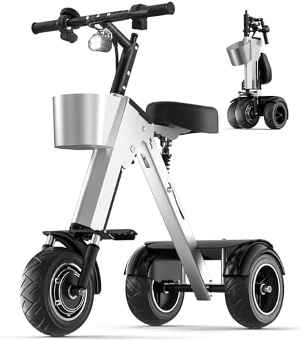 LitoRC Foldable 3 Wheel Electric Scooter with Seat for Adults and Teens Electric Trike with 450W Motor and Removable 36V Battery Upgraded Dual Suspension Perfect for Commuting and Traveling