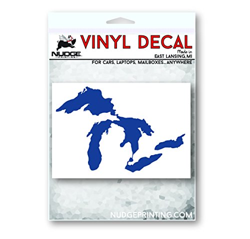 Image of Great Lakes Sticker Michigan Car Decal Premium Heavy-Duty Waterproof Vinyl for Bumpers, Windows, Laptops, Water Bottles or Coolers (Blue, 4.75 inch Wide)