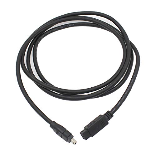 Eilumduo 1.8m/6ft Firewire High Speed Premium DV to Firewire Cable, 800 1394B 800-400 IEEE 9-Pin Male to 4-Pin Male Cable for Mac Pro, MacBook Pro, Mac Mini, iMac PC, Digital Cameras, SLR (Black)