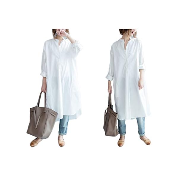 Ninmon-Shares-Women-O-Neck-Long-Sleeve-Button-Down-Hem-Cut-Out-T-Shirts-Dresses-Plus-Size Ninmon Shares Women O-Neck Long Sleeve Button Down Hem Cut Out T-Shirts Dresses White
