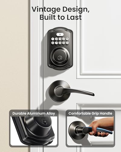Veise Keyless Entry Door Lock with 2 Lever Handles - Electronic Keypad Deadbolt, Easy Installation Digital Smart Front Door Lock Set - Image 4