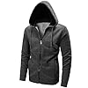 Moletom com capuz masculino LAIWANG com zíper completo – Manga comprida – Moletom com capuz Dri Power de lã com bolso canguru, Charcoal, 4X-Large