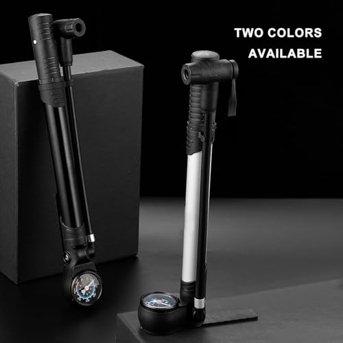 mioosho High Pressure Shock Pumps for Road Mountain Bike 300PSI Air Pumps with Gauge for Front Fork Rear Suspension Small Pumps