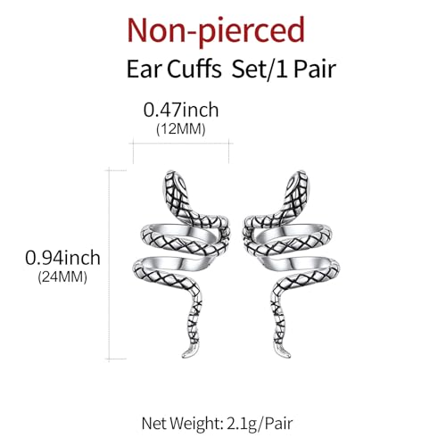 ChicSilver 925 Sterling Silver Ear Cuffs Non-Piercing Cartilage Earrings: Various Styles, Conch Cuffs (with Gift Box)4