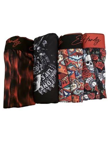 ED HARDY Mens 4 Pack Performance Boxer Briefs Size Medium Multi