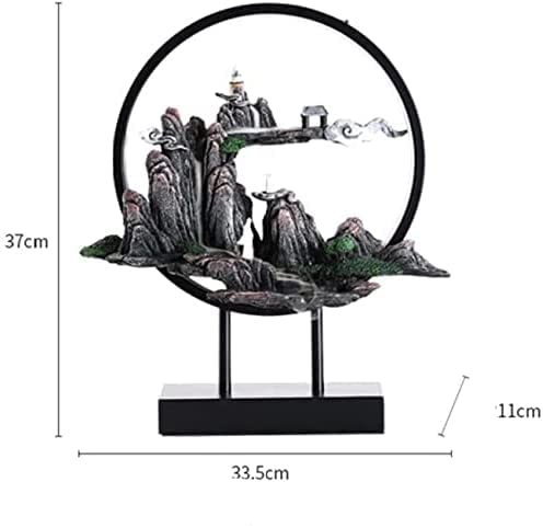 Quemador de incienso de cerámica con anillo de luz, diseño de montaña y agua para decoración del hogar y relajación