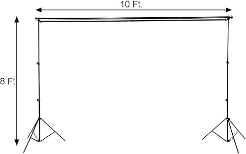 Miniatura 3 de Efavormart - Juego de soporte de fondo ajustable con triple barra transversal de 8 x 10 pies, soporte de fondo de cabina de fotos de metal 3 en 1