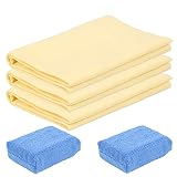 Absorber Aguas Rápido ✦ Por su capacidad de absorber agua rápido, por eso, esta Gamuza Microfibra puede limpiar la superficie de coche sin dejar migas finas, Vaho y gota de agua. Es una toalla muy práctica para limpiar y secar coche.