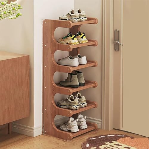 Étagère à chaussures en bambou 7 niveaux pour couloir - 2