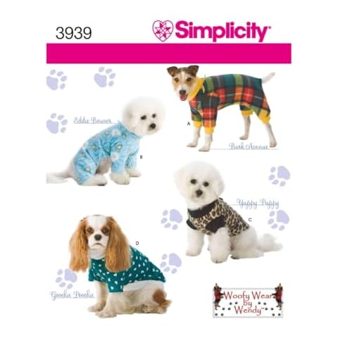 Simplicity Pajama and Coat Dog Clothing Sewing Pattern Cover