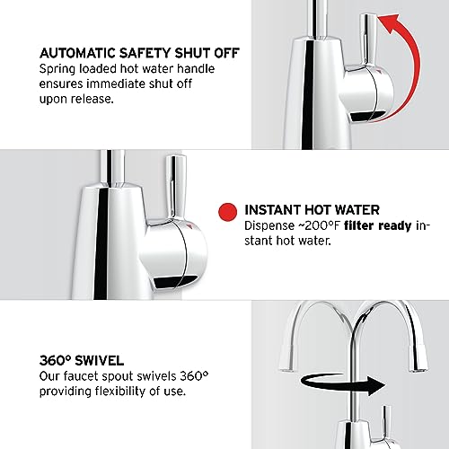 Image of InSinkErator H250C-SS HOT250 Instant Hot Water Dispenser, Chrome Finish, Stainless Steel Material