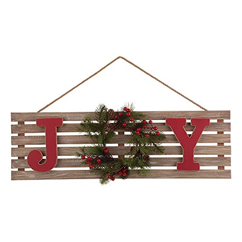 Glitzhome 29.9" L Wooden Christmas Joy Wall Decor Farmhouse Style Christmas Home Decor