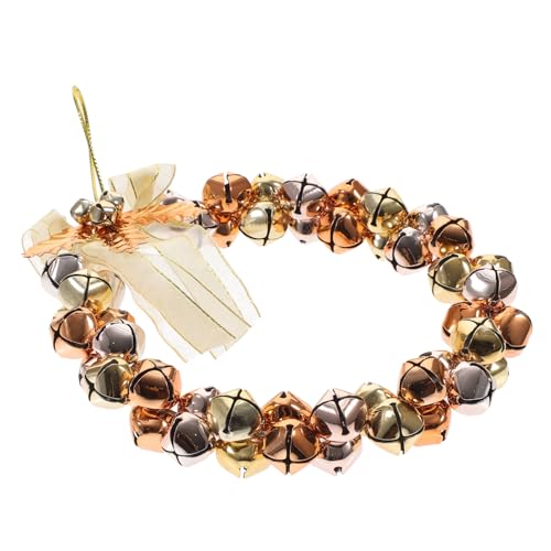Ciieeo Christmas Floral Wreath Iron Bell Wreath for Home Decor for Hanging Pendant and Party Supply