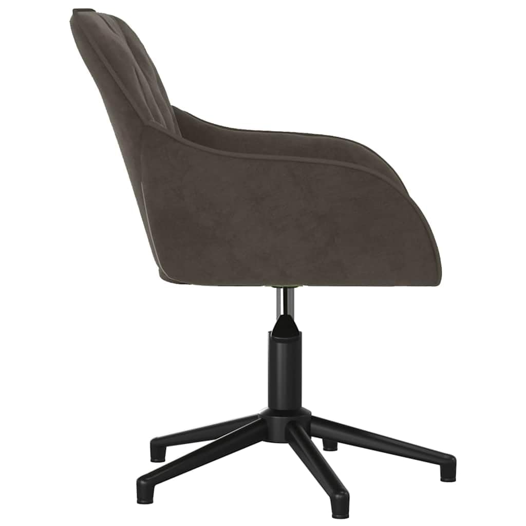 Silla de oficina giratoria gris oscuro terciopelo