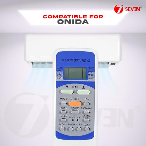 Image of 7SEVEN Compatible Onida AC Remote R51M /E Model 160A 1 1.5 2 Ton Split and Window Air Conditioner - Match Exactly with Existing Onida ac Remote Control