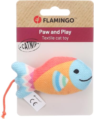 Flamingo giochi per gatti – Nitz – Pesce – arancione – con catnip – piccolo e maneggevole – divertimento naturale