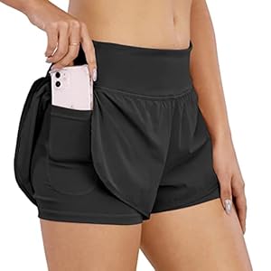 COTOP Women’s Running Shorts with Pocket,Lightweight Cycling Shorts with Liner Athletic Gym Summer Sports Shorts
