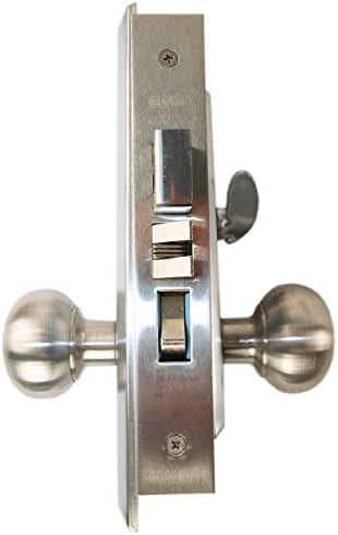 Marks New Yorker 7NY10A/26D, Satin Chrome US26D Left Hand Mortise Entry Lock Set, Screwless Knobs Thru-Bolted Lockset (Left-Handed)
