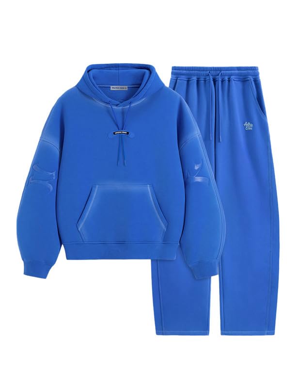 Aelfric Eden Męski dres do joggingu, baggy vintage, dres treningowy, damski, basic, strój rekreacyjny, uniseks, oversize, boxy, strój sportowy, polarowy, zestaw 2 sztuk