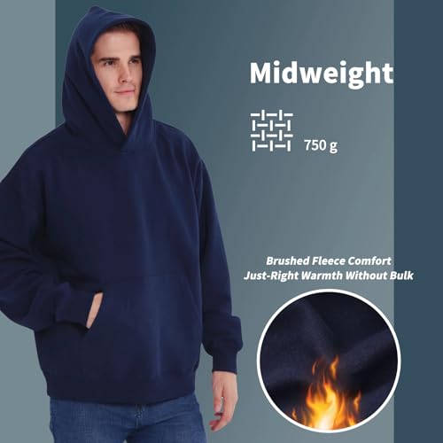 Streetwear Hoodies for Men – Midweight Box Fit Oversized Pullover, Soft Fleece Sweatshirt for Casual Comfort4