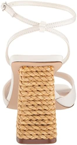 Steve Madden Women's Rozlyn Heeled Sandal, White Leather, 7.5 | Image 2