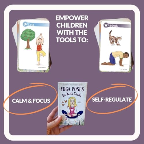 Yoga Poses for Kids Cards (Deck 1), Yoga Cards for Kids PE Exercise Equipment, Brain & Movement Breaks, Play Somatic Therapy, Autism Therapy, Meditation Pose, Breathing Exercises, or ADHD Tools