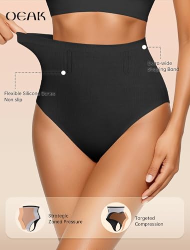 Image of OEAK Tummy Control Shapewear for Women Seamless Girdle High Waisted Body Shaper Underwear Panty Smooth Under Dress Shapewear