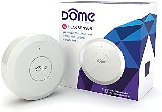 Dome Home Automation Leak Sensor Wireless Z-Wave Plus with Remote Probe, Water Resistant