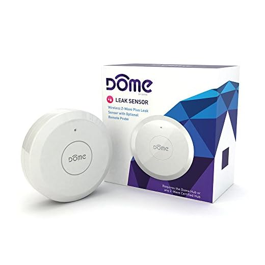 Dome Home Automation Leak Sensor Wireless Z-Wave Plus with Remote Probe, Water Resistant, White (DMWS1)