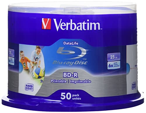 Verbatim 43812 BD-R Datalife 25GB 6x Schreibgeschwindigkeit Rohlinge bedruckbar...