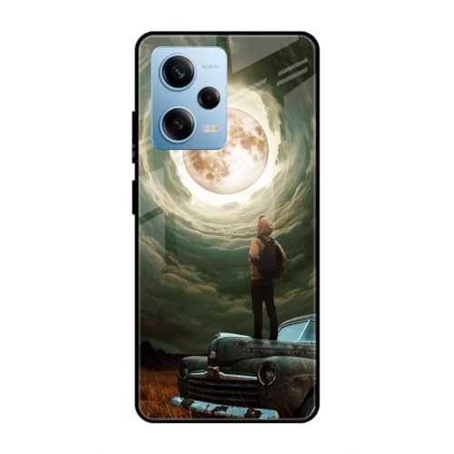 Image of SmashItUp Moon | Boy Design Designer Printed TPU Metal Case Mobile Back Cover for Redmi Note 12 Pro 5G