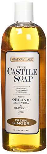 Shadow Lake Castile Soap Liquid, Fresh Ginger, 16-Ounce Bottles (Pack of 6)