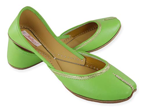 Image of Fulkari Women's Nappa Soft Genuine Leather Juttis | Bite and Pinch Free Jutis | Punjabi Jutti For Ladies | Casual Flat Stylish Mojari | Ethnic Flats For Girls |