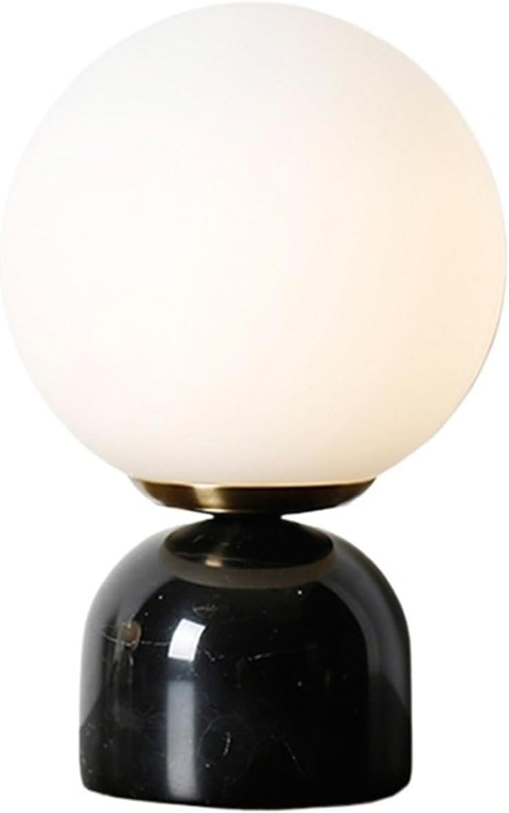 DFAEEKIYO Bedside Lamp Marble Table Lamps Bedroom Study Decoration(Black)