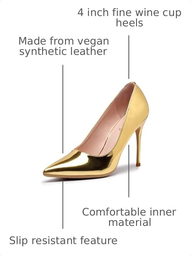 Image of Elisabet Tang High Heels, Womens Pointed Toe Slip on Stilettos Party Wedding Pumps Basic Shoes