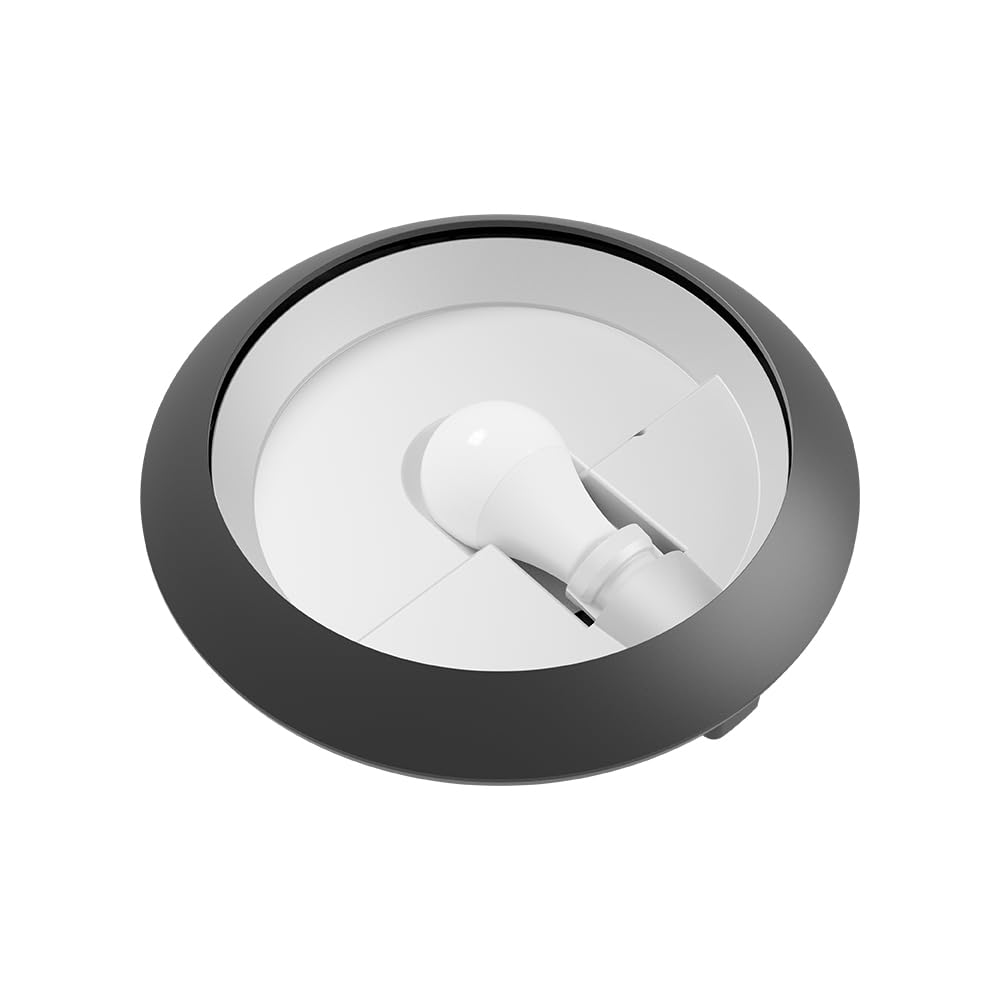Braytron Außen Deckenleuchte IP65 Ø265mm – E27 Fassung max.23W – Runde Feuchtraumlampe mit Bewegungsmelder (Microwave Sensor) für Bad, Keller, Garage & Balkon (Anthrazit)