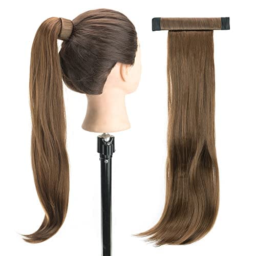 IMISSU Novelly Design - Extensión de pelo largo ondulado con cola de caballo con diadema flexible (marrón claro) disponible en Yaxa Mexico