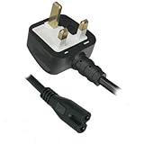 Cable Eléctrico de Enchufe del Reino Unido Fig 8 - 2 Clavijas para Reproductor de DVD, Blu-Ray,...