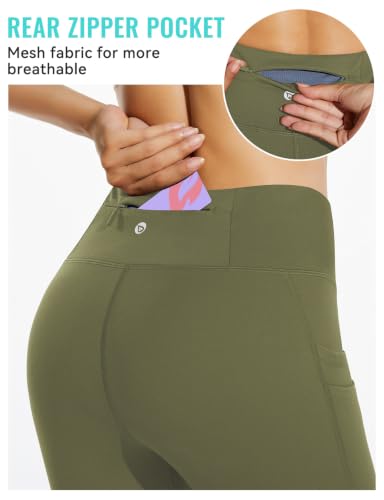 Image of baleaf Women's Fleece Lined Leggings Thermal Warm Winter Tights | 25 inch /27 inch, Water Resistant, Pockets, Running, Hiking, Yoga, Skiing, Travel, for Cold Weather, Leggings for Women
