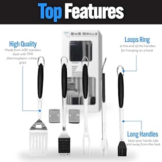 SnS Grills Platinum Bundle - Includes Master Kettle 22" Grill, Master Kettle Grill Cover, Elevated Cooking Grate, Drip 'n Griddle Stainless Steel Pan and Deluxe BBQ Tool Set - Charc