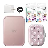 キヤノン スマホ用フォトプリンタ iNSPiC PV-223 スマホプリンタ ＆ 用紙100枚 ＆ USBアダプタ セット (100枚用紙 純正ケースセット, ピンク)