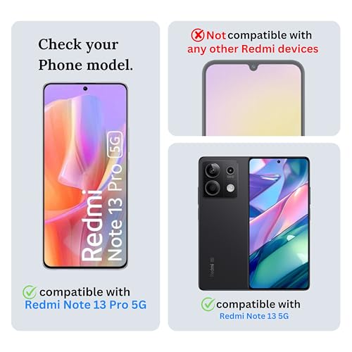 Image of Military-Grade Gorilla Tempered Glass Screen Protector for Redmi Note 13 5G / Note 13 Pro 5G (High Clarity) Full Screen Coverage, Scratch & Shockproof with Easy Installation Kit