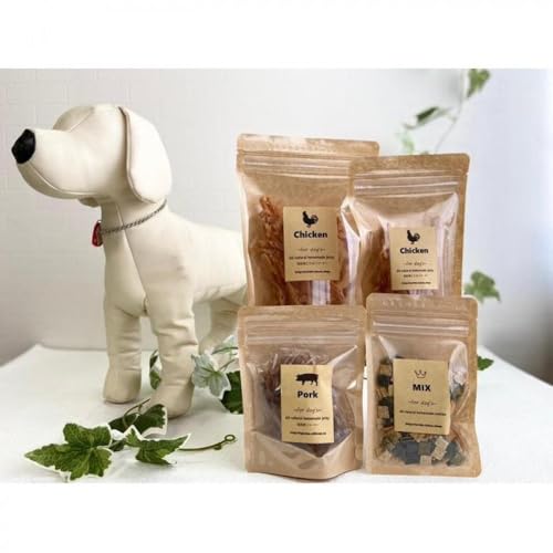 [定期便]犬のおやつ4点セット(鶏ささみジャーキー(2点)、豚ジャーキー、クラッカー)