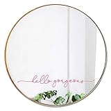 Hello Gorgeous Pink Mirror Decal, Vinyl Bathroom Wall Sticker, Motivational Quote for Mirror/Glass/Tile, 15x2.5 Inch PVC Sticker
