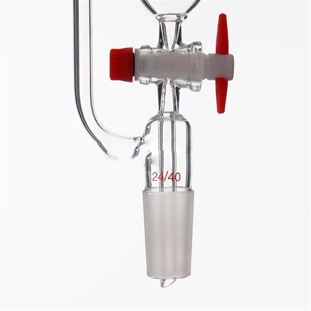 Cristalería de Laboratorio Embudo de vidrio de laboratorio de 10 ml a 1000 ml con boca estándar y tapón cilíndrico de separación por goteo.(1000ml 24x24)