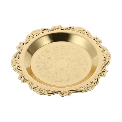 Opiniones de Candeleros los mejores 5. 46 Portavelas Decorativo de Hierro Dorado Plato para Velas Tipo Candelero Vintage para Mesa de Centro, Comedor y Eventos