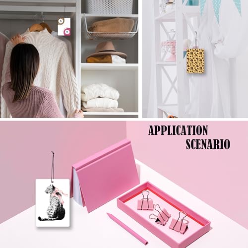 Image of Trendy Leopard Print Lavender Car Air Freshener, Coquette Bow Cheetah Cherry Lucky 8 Ball Hanging Air Freshener 4 Pcs for Cars Closet Drawer Books, Girly Car Accessories Mirror Decor for Women