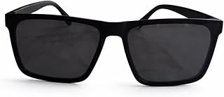 Classic Square Frame Sunglasses, Black, Smoke Tinted Lenses, Matte Finish, Unisex Eyewear