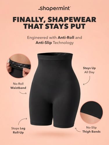 Image of SHAPERMINT High Waisted Body Shaper Shorts Shapewear for Women Tummy Control Thigh Slimming Technology