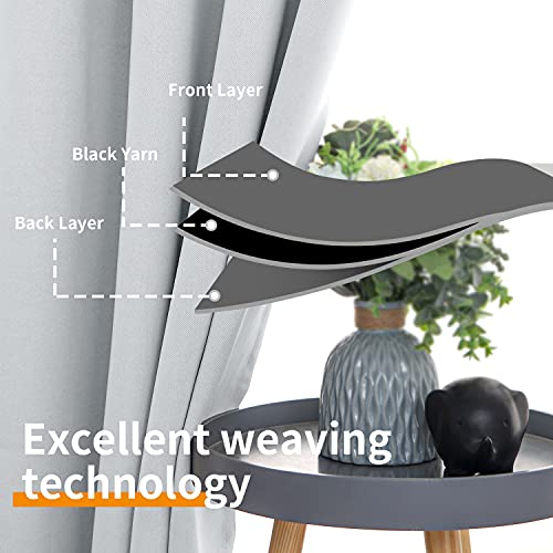 Image of YoungsTex Room Darkening Curtains 72 Inches Length for Bedroom - Thermal Insulated with Grommet Blackout Curtain Drapes for Living Room, 2 Panels, 42 x 72 Inch, Greyish White